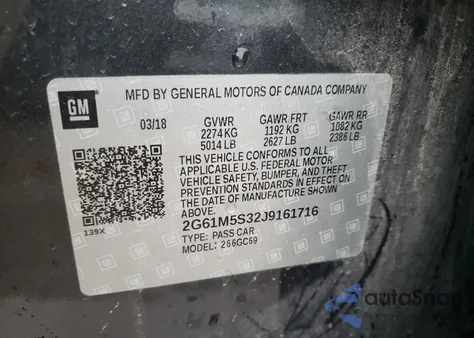 2018 Cadillac Xts Luxury z USA, uszkodzony, nr VIN 2G61M5S32J9161716